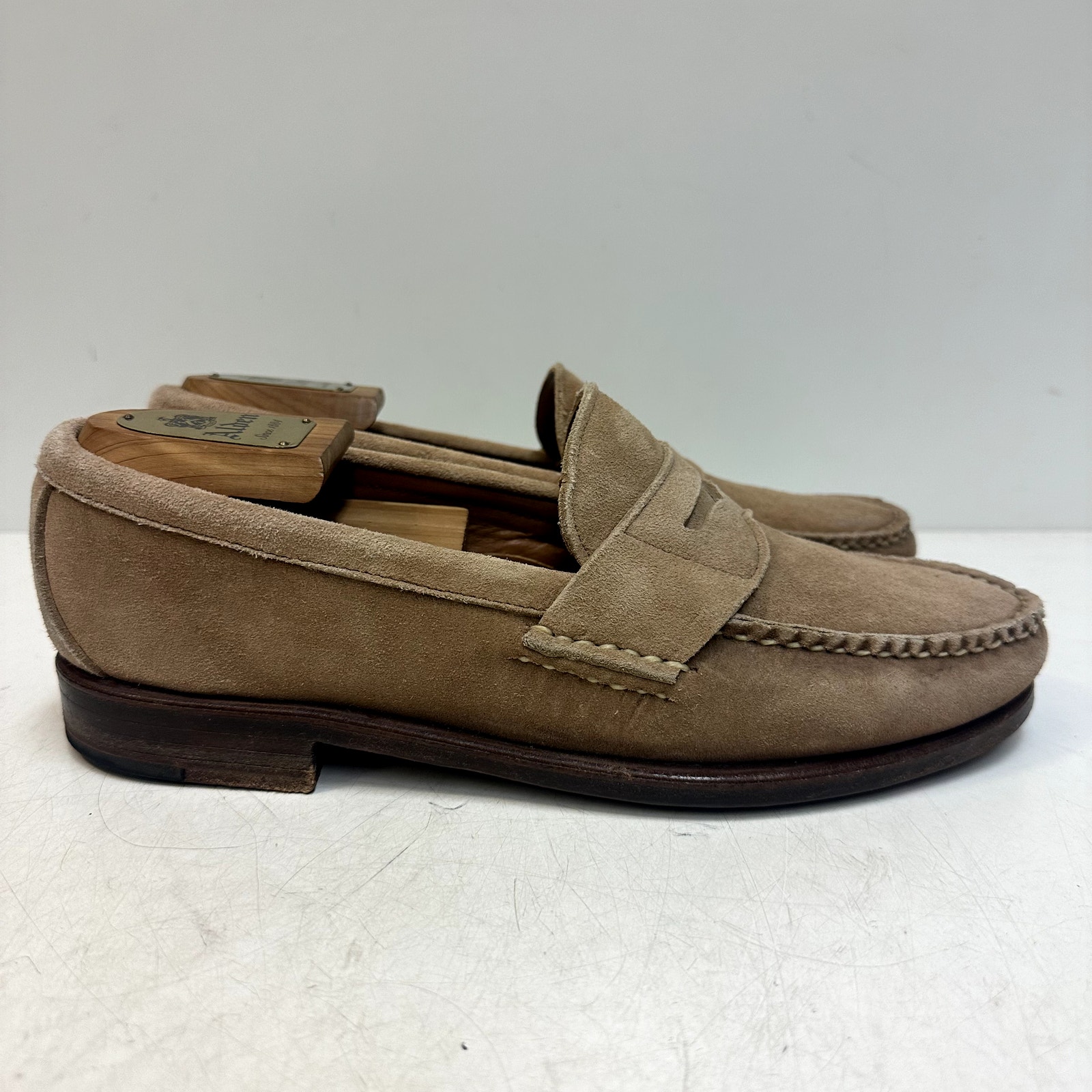 Euc Rancourt & Co. X Cole Haan Tan Suede Pinch Penny Loafer Moc Maine Usa 8.5 D — image 3 of 8